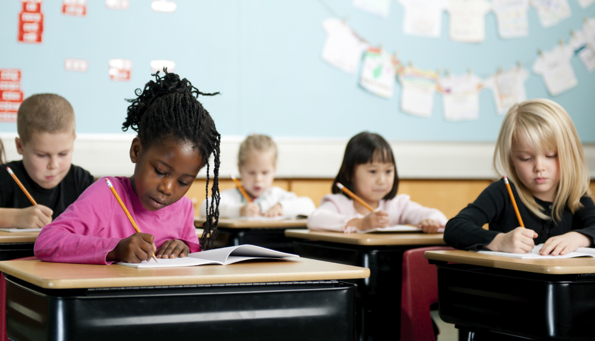 students taking test
